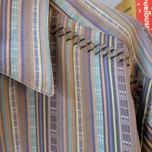 Robert Graham Striped Button-Up Shirt Size XL 90s Vibes Rare Piece